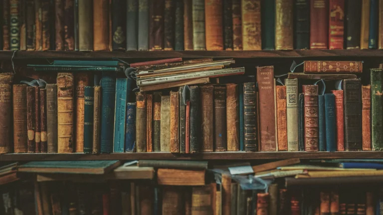 Libros en una biblioteca